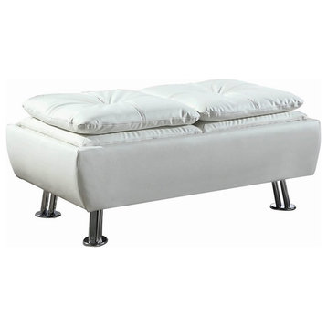 Catania Modern / Contemporary Faux Leather Tufted Storage Ottoman in White