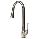 ZLINE Kitchen and Bath - ZLINE Castor Kitchen Faucet in Brushed Nickel (CAS-KF-BN) - The ZLINE Castor Kithen Faucet (CAS-KF-BN) is manufactured with the highest quality materials on the market - making it long-lasting and durable. We have focused on designing each faucet to be functionally efficient while offering a sleek design, making it a beautiful addition to any kitchen. While aesthetically pleasing, this faucet offers a hassle-free washing experience, with 360 degree rotation and a spring loaded pressure adjusting spray wand. At 1.8 gal per minute this faucet provides the perfect amount of flexibility and water pressure to save you time. Our cutting edge lock in technology will keep your spray wand docked and in place when not in use. ZLINE delivers the most efficient, hassle free kitchen faucet with a lifetime warranty, giving you peace of mind. The Castor kitchen faucet CAS-KF-BN ships next business day when in stock.
