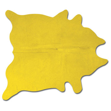 Natural Geneva Cowhide Rug, 6'x7', Yellow