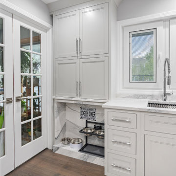 Custom Pet Feeding Nook with Quartz Surround