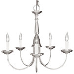 Livex Lighting - Home Basics Chandelier, Brushed Nickel - A classic look with understated elegance, this brushed nickel five light chandelier is made from steel and looks fabulous in the dining area or foyer.