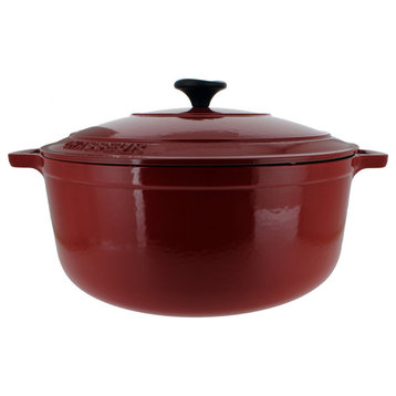 Chasseur 7.1-quart French Enameled Cast Iron Round Dutch Oven, Red