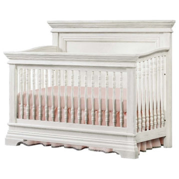 Westwood Design Olivia Traditional Wood Convertible Crib in Brushed White