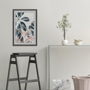 "Palm Leaf Layers I" Framed Painting Print