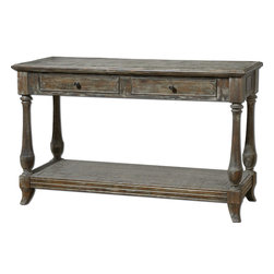 Mardonio Distressed Wood Rustic Console Table - Side Tables And End Tables