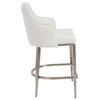 Aaron Counter Stool, White/Stainless Steel