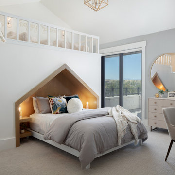 Girl Kid's Bedroom with Built-In Secret Room and Loft
