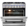 36" Freestanding Range with 6 Gas Sealed Burners & Convection Oven