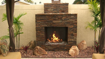 Outdoor gas fireplace