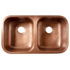 Orwell Copper 32" Double Bowl Undermount Kitchen Sink