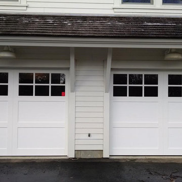 White Carriage House Door with Square Windows