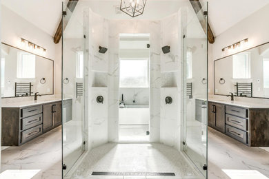 Inspiration for a contemporary bathroom remodel in Dallas