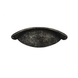 64mm Hole Center Dark Pewter Finnish Cup/Shell Pull - Cabinet And Drawer Handle Pulls
