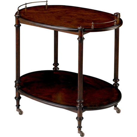 Kathleen 2 Tier Bar Cart, Dark Brown