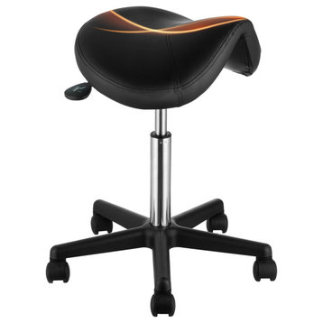 VEVOR Saddle Stool Rolling Chair Saddle Chair With Wheels Thickened PU Leather