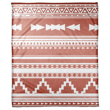 Orange Southwestern Style Pattern 60x80 Coral Fleece Blanket