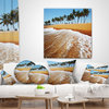 Beautiful Beach with Row of Palms Seascape Throw Pillow, 16"x16"