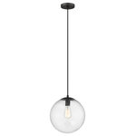 Innovations Lighting - Innovations Toll/ 1 Light 12" Mini Pendant, Matte Black/Seeded - *Part of the Tolland Collection