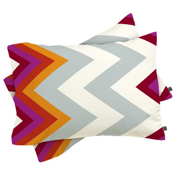 Deny Designs Karen Harris Modernity Solstice Warm Chevron Pillow Shams, Queen