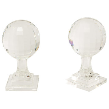 Crystal Glass Globe Bookends (2) | Liang & Eimil