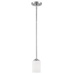 Millennium Lighting - Millennium Lighting 3051-BPW Lansing - 1 Light Mini-Pendant - Mini-Pendant are hanging fixtures that subtly beautify the space they illuminate.  Shade Included: YesLansing One Light Mini Pendant Brushed Pewter Etched White Glass *UL Approved: YES *Energy Star Qualified: n/a  *ADA Certified: n/a  *Number of Lights: Lamp: 1-*Wattage:100w A bulb(s) *Bulb Included:No *Bulb Type:A *Finish Type:Brushed Pewter