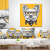 Funny Terrier Dog with Glasses Animal Throw Pillow, 18"x18"