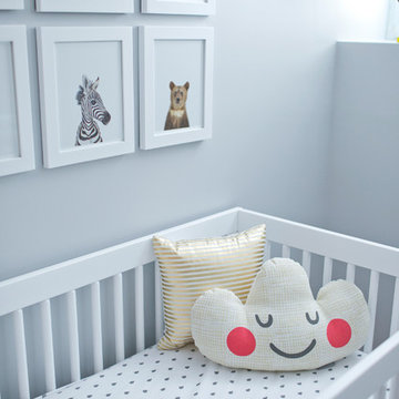 Finn's Aqua, Grey, and Gold Nursery
