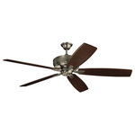 Kichler Lighting - Monarch 70 in. Indoor Ceiling Fan, Burnished Antique Pewter - Featuring clean lines, textured accents, and a beautiful Brushed Antique Pewter finish, this 5 blade 70 inch Monarch ceiling fan will effortlessly complement the existing decor in your home.