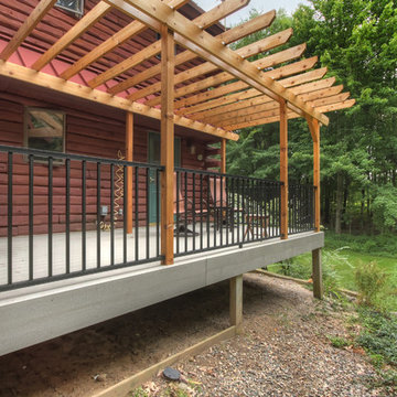 Log Cabin Deck with Pergola
