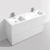 Bliss 60" Double Bathroom Vanity in High Gloss White