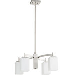 Quorum - Quorum 6384-4-65 Delta - 4 Light Nook Pendant in Quorum Home Collection style - Delta - Four Light Nook Pendant  Delta 4 Light Nook P Satin Nickel Satin O *UL Approved: YES Energy Star Qualified: n/a ADA Certified: n/a  *Number of Lights: 4-*Wattage:100w Medium Base bulb(s) *Bulb Included:No *Bulb Type:Medium Base *Finish Type:Satin Nickel