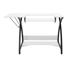 Offex Comet Hobby and Sewing Table, Black, White