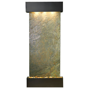 Inspiration Falls Wall Fountain, Blackened Copper, Green Slate, Square Frame
