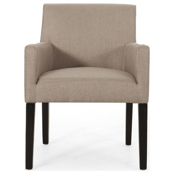 Clyde Contemporary Upholstered Armchair, Taupe/Espresso