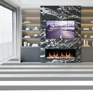 Litedeer Homes Electric Fireplaces 45-in Ultra Linear Smart Electric Fireplace
