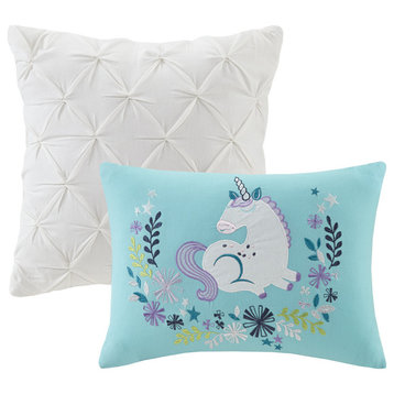 Urban Habitat Kids Lola Unicorn Reversible Cotton Quilt Set With Throw Pillows