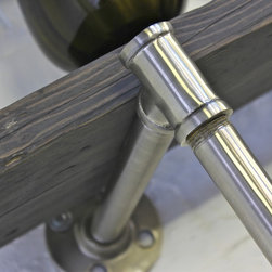 Ellis Reclaimed Scaffolding & Polished Steel Pipe Wall Mounted Shelves - Display & Wall Shelves