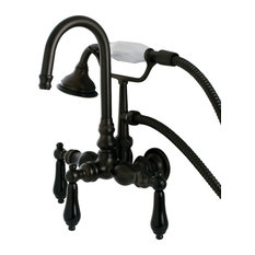 Aqua Vintage Wall-Mount Clawfoot Tub Faucets With Oil Rubbed Bronze AE7T5PKL