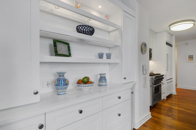 Example of a transitional dining room design in New York