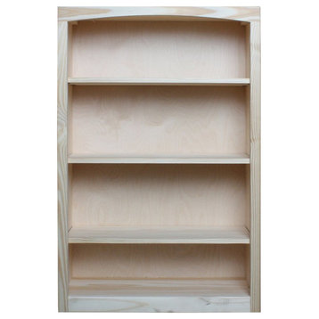 Pemberly Row 48" x 30" Traditional Pine Wood Bookcase in Natural