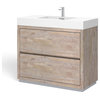 Boutique Bath Vanity, Natural Wood, 40", Single Sink, Freestanding