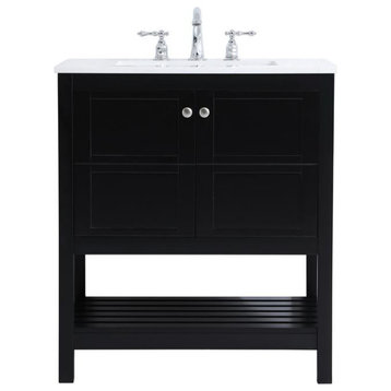 Black 30" Single Sink Bathroom Vanity