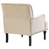 Upholstered Tufted Comfy Accent Armchair With Nailhead Trim Set of 2, Tan