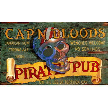 Red Horse Pirate Pub Sign - 15 x 26