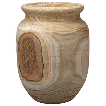 Topanga Wooden Vase, Natural Wood