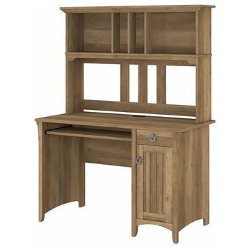 Scranton & Co Contemporary Engineered Wood Computer Desk with Hutch in Brown
