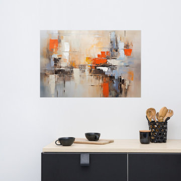 Converging Currents Abstract Painting Digital Artwork Loose Art Print