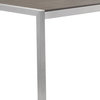 Benzara BM287765 Fifi 71" Outdoor Dining Table, Silver Aluminum Frame