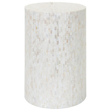 Surya Iridescent ISC-001 End Table, Ivory/Gray