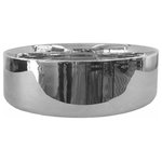 Bathco - Dinan polished silver bathroom vessel sink. Shiny finish, Silver - Bathroom vessel sink made of porcelain. Polished finish